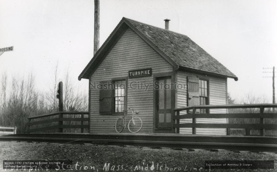 Postcard: Turnpike Station, Massachusetts on the Middleboro Line